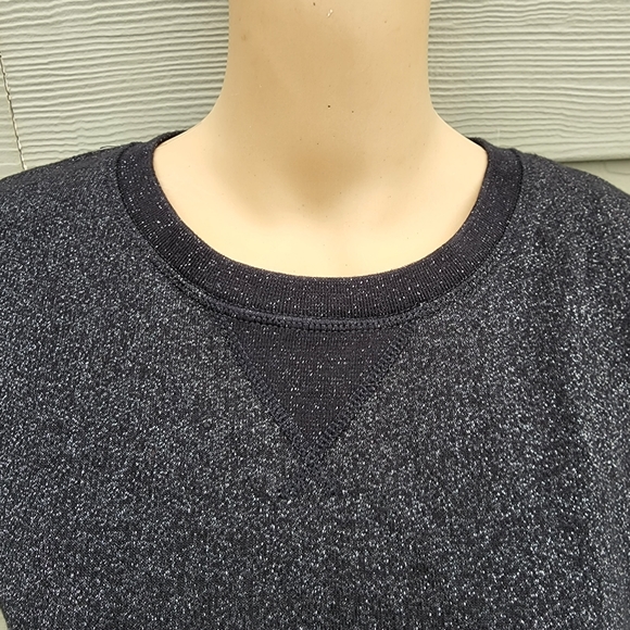 AMERICAN EAGLE | Black Metallic Sparkle Crew Neck Sweatshirt - Picture 4 of 9